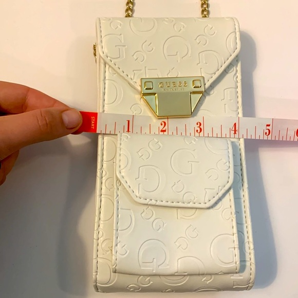 Guess White G Gold Chain Crossbody Small Purse - Picture 4 of 8
